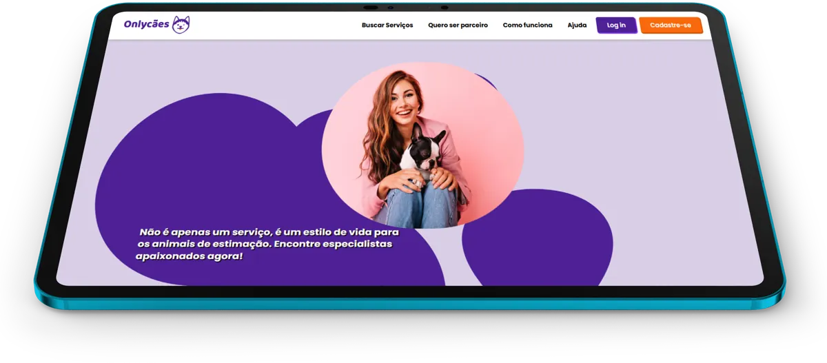 Tela do projeto OnlyCães